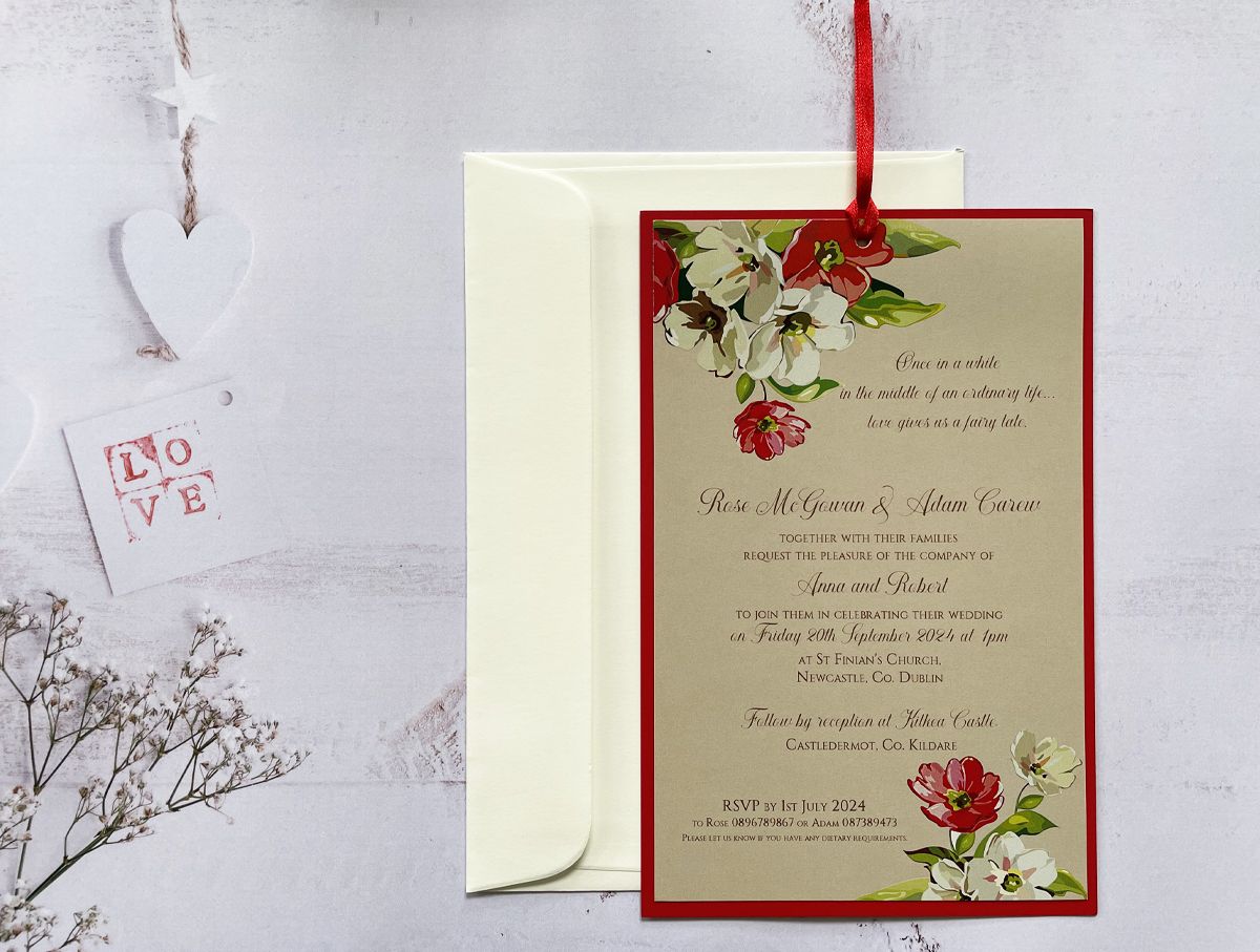 blooming floral wedding invitation