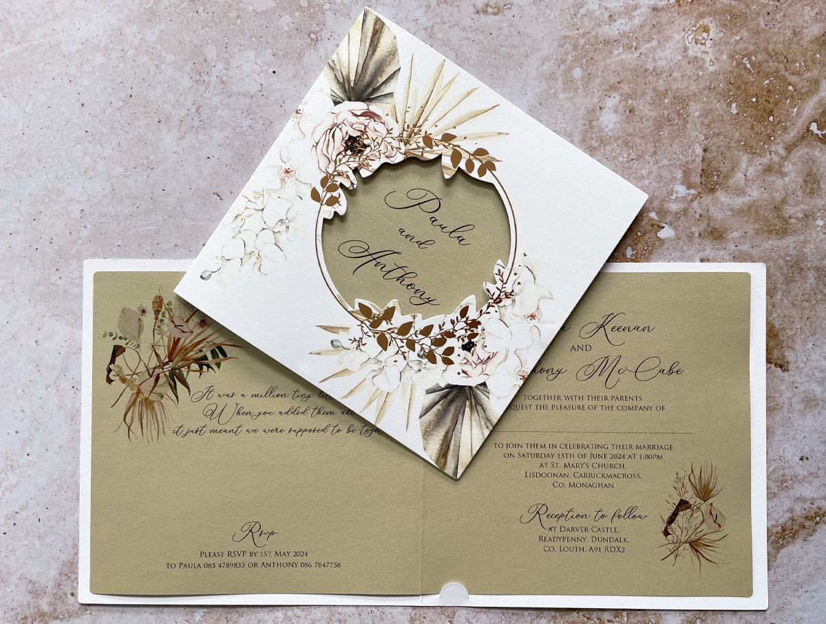botanical wedding invitation