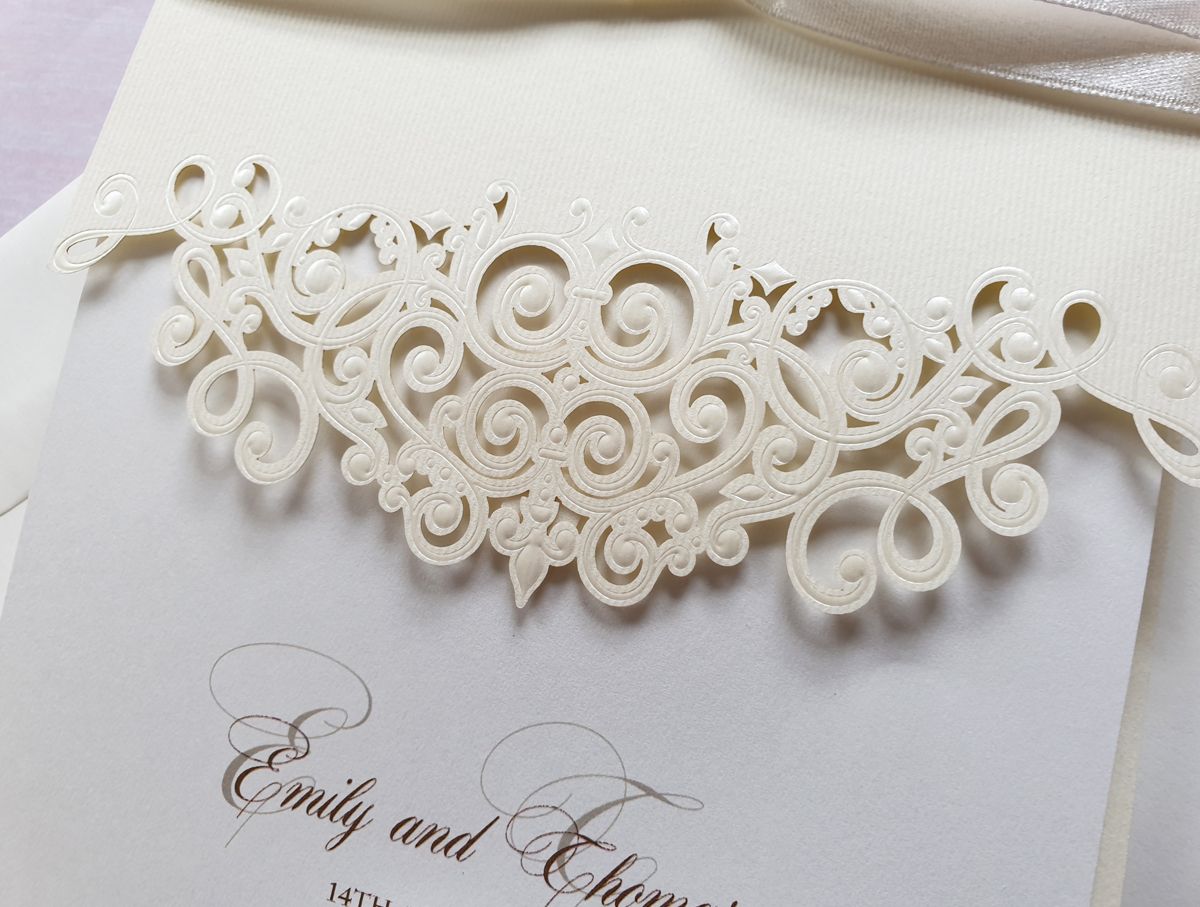 elegant ivory wedding invitation