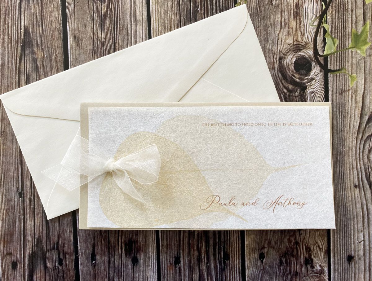leaf motifs wedding invitations
