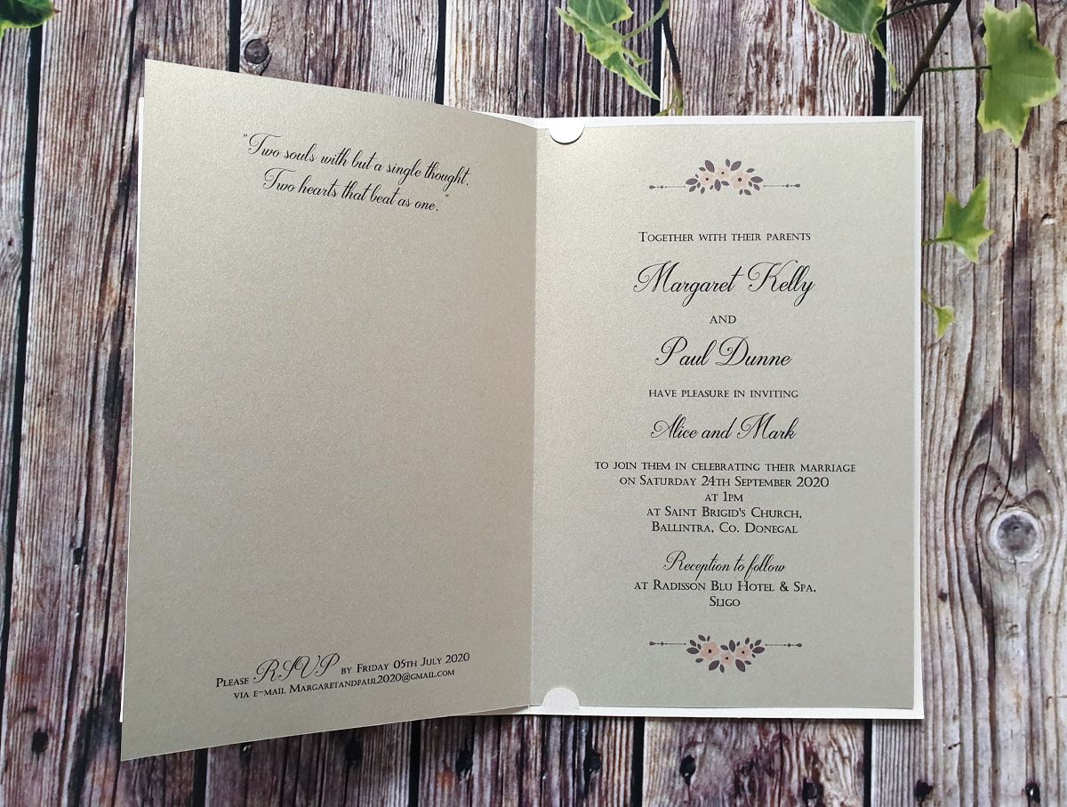 romantic rustic love story wedding invitation