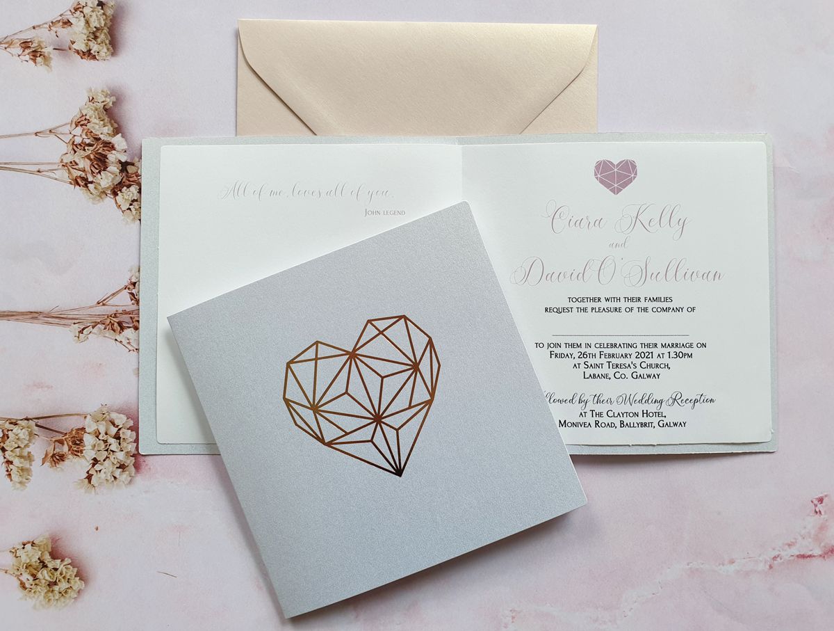 rose gold foil invitation