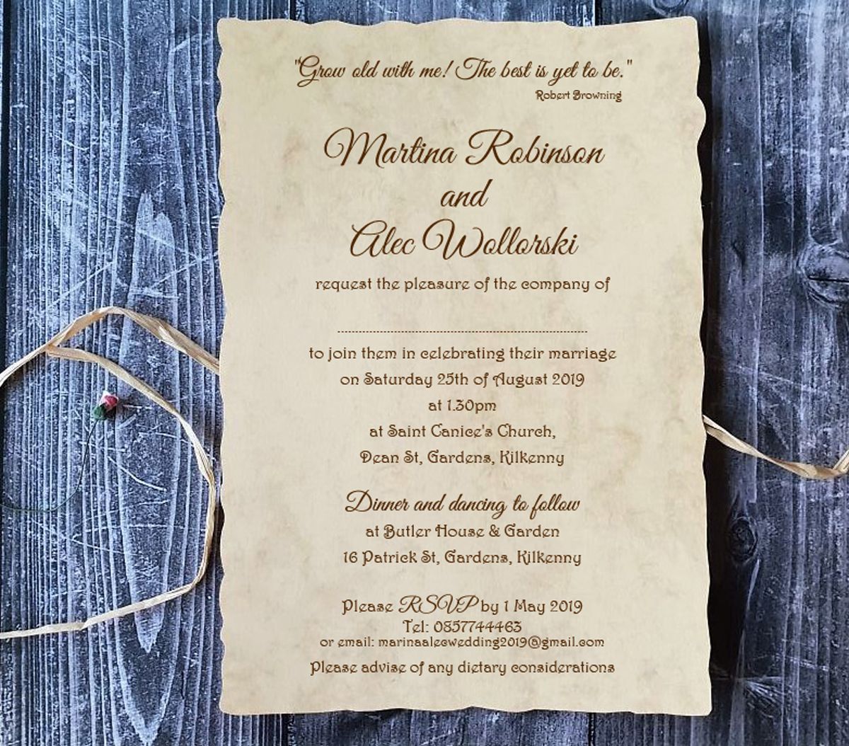 scroll wedding invitation