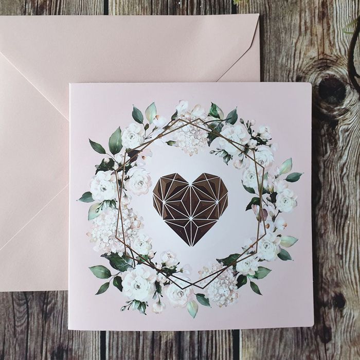 Floral Love Heart Rose Invitations