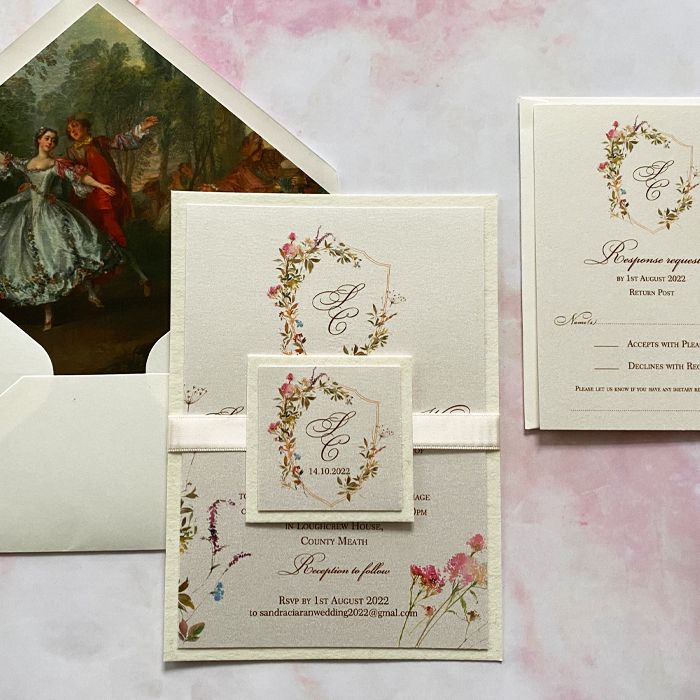 Romantic Floral Velvet Wedding Invitations