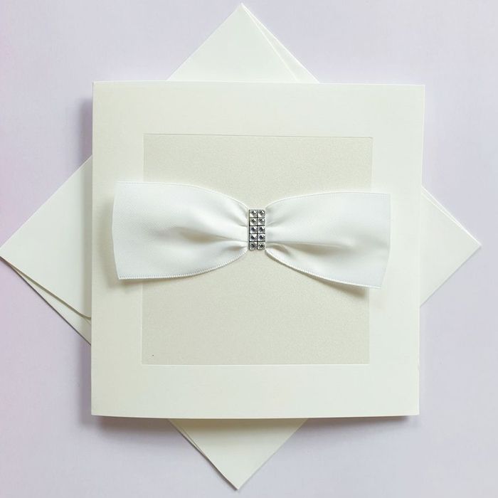 White Shimmer Wedding Invitations