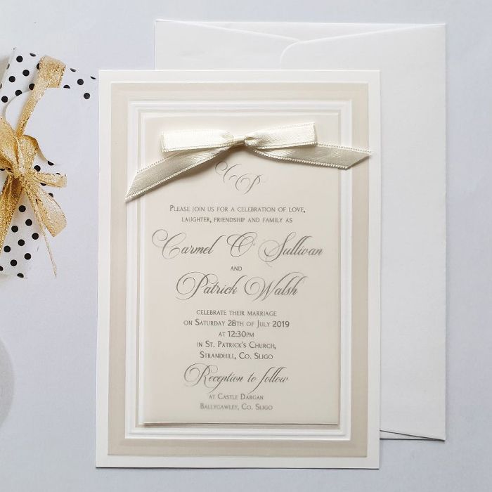 Vellum Elegant White Wedding Invitations